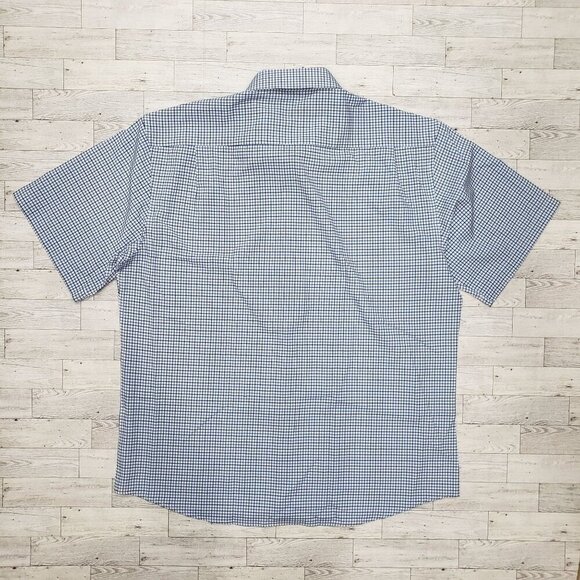 Nautica Performance Dress Shirt SS Blue Check Stretch Cooling Mens XXL 2XL NWT - Picture 8 of 12